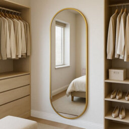 Jōbū Jobu Home - Emi, Large Full Length Gold Metal Runway Oval Mirror - 180Cm X 80Cm - thumbnail 1