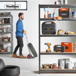 Vonhaus Garage Shelving Units, 5-Tier Storage Shelves With 1325Kg Capacity, Extra Wide Heavy Duty Shelving With Adjustable Layout - thumbnail 6