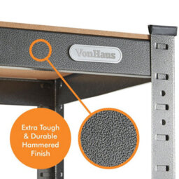 Vonhaus Garage Shelving Units, 5-Tier Storage Shelves With 1325Kg Capacity, Extra Wide Heavy Duty Shelving With Adjustable Layout - thumbnail 5