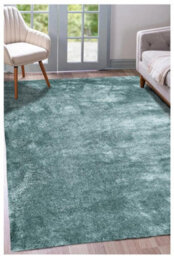 The Rugs Shimmer Collection Supersoft Shaggy Rug In Duck Egg Blue  Ods22 - thumbnail 2