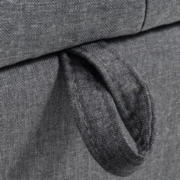 Storage Footstool Dark Grey Linen Ottoman With Tufted Button Top Bedroom Seat - thumbnail 4