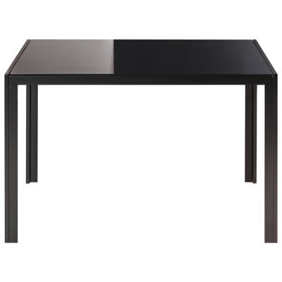 Wyld And Coco Nova Compact Dining Table Black Tempered Glass Top 120 X 80 Cm - image 1