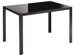 Wyld And Coco Nova Compact Dining Table Black Tempered Glass Top 120 X 80 Cm - thumbnail 3