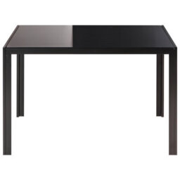 Wyld And Coco Nova Compact Dining Table Black Tempered Glass Top 120 X 80 Cm - thumbnail 1