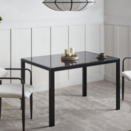 Wyld And Coco Nova Compact Dining Table Black Tempered Glass Top 120 X 80 Cm - thumbnail 2