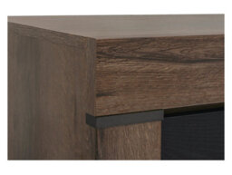 Arte Balin 68 Cm 1 Door Display Cabinet With Led Lights Oak Monastery Oak Black - thumbnail 8