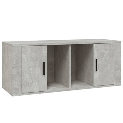 Berkfield Sturdy Tv Cabinet Concrete Grey 100X35X40 Cm Engineered Wood - image 1