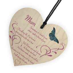 Red Ocean Mum I Will Always Love You Wooden Hanging Heart - thumbnail 6