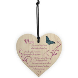 Red Ocean Mum I Will Always Love You Wooden Hanging Heart - thumbnail 5