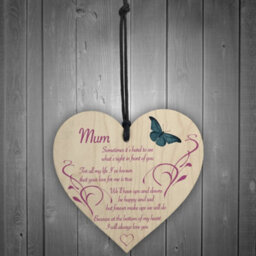 Red Ocean Mum I Will Always Love You Wooden Hanging Heart - thumbnail 2