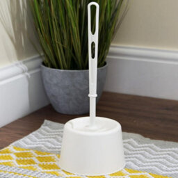 HEATON WHOLESALE 1 X White Toilet Brush Set With Strong Holder & Handle With Deep Cleaner Bristles - thumbnail 3