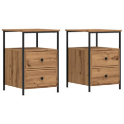Berkfield Bedside Cabinets 2 Pcs Artisan Oak 34X35.5X50 Cm Engineered Wood - thumbnail 2