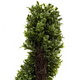 Greenbrokers 2 X Artificial Boxwood Spiral Trees In Black Pot 90Cm/3Ft - thumbnail 3