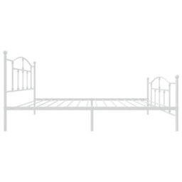 Berkfield Metal Bed Frame With Headboard And Footboard White 107X203 Cm - thumbnail 6