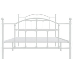 Berkfield Metal Bed Frame With Headboard And Footboard White 107X203 Cm - thumbnail 5