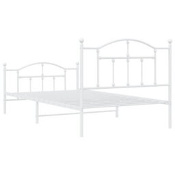 Berkfield Metal Bed Frame With Headboard And Footboard White 107X203 Cm - thumbnail 7