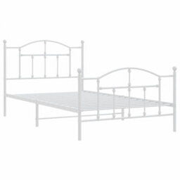 Berkfield Metal Bed Frame With Headboard And Footboard White 107X203 Cm - thumbnail 4