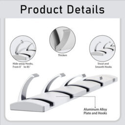 Wall Mounted Rack Clothes Hanger Towel Rail - thumbnail 3