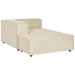 Beliani Modular Corner Sofa 2 Seater Aprica Faux Linen Beige With Ottoman Right Hand - thumbnail 6