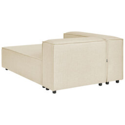 Beliani Modular Corner Sofa 2 Seater Aprica Faux Linen Beige With Ottoman Right Hand - thumbnail 7