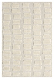Isabella Living Room Area Rugs - Embossed Cobble Design Cream 80Cm X 150Cm - thumbnail 2