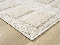 Isabella Living Room Area Rugs - Embossed Cobble Design Cream 80Cm X 150Cm - thumbnail 4