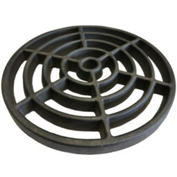 "Thomas Dudley 10"" Diameter 254mm 16mm Thick Round Circular Cast Iron Gully Grid Grate Heavy Duty Drain Cover Black Satin Finish"
