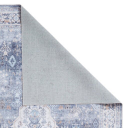 Blue Traditional Bordered Geometric Rug Easy To Clean Living Room And Bedroom-120Cm X 170Cm - thumbnail 5