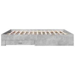 Berkfield Bed Frame With Drawers Without Mattress Concrete Grey 180X200 Cm Super King - thumbnail 5