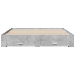 Berkfield Bed Frame With Drawers Without Mattress Concrete Grey 180X200 Cm Super King - thumbnail 4