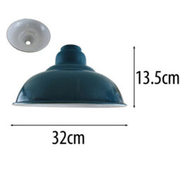 22Cm Blue Industrial Metal Lamp Shade Easy Fit Retro Cone Pendant Light Shade For Kitchen - thumbnail 2