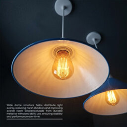 22Cm Blue Industrial Metal Lamp Shade Easy Fit Retro Cone Pendant Light Shade For Kitchen - thumbnail 5