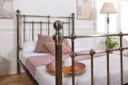 Save On Goods UK 5Ft King Size Brass Finish,traditional Antique Victorian Metal Bed Frame Bedstead,4Ft6 Double,5Ft King - thumbnail 5