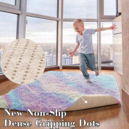 Ameha Shaggy Area Rugs Living Room Large 160X230 Cm Rainbow For Bedroom, Lounge Super Soft Non Slip Modern Floor For Bedside Carpets - thumbnail 9