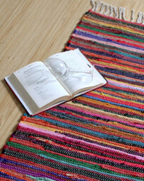 Second Nature Online Shanti Shabby Chic Rag Rug Multicolour Flat Weave Design 240 Cm X 240 Cm - thumbnail 4