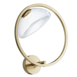 Luminosa Lighting Luminosa Maytoni Lunare I Modern Integrated Led Wall Lamp Brass 3000K - thumbnail 5