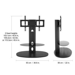 "Avf Affinity Chepstow 93Cm Oval Tv Stand, For Tvs 32-65"" - Black" - thumbnail 5
