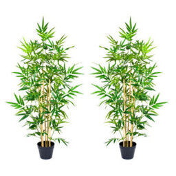 GreenBrokers 2X Artificial Bamboo Trees (140Cm)