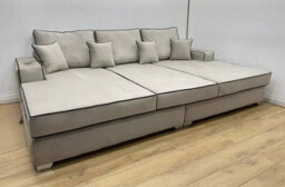 Stratus Interiors Regency Cinema Sofa With Piping Border, Cup Holders & Stylish Corner Design For Luxury Living Rooms - thumbnail 1
