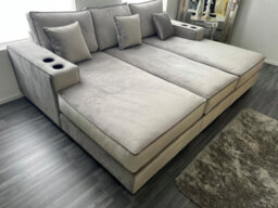 Stratus Interiors Regency Cinema Sofa With Piping Border, Cup Holders & Stylish Corner Design For Luxury Living Rooms - thumbnail 5