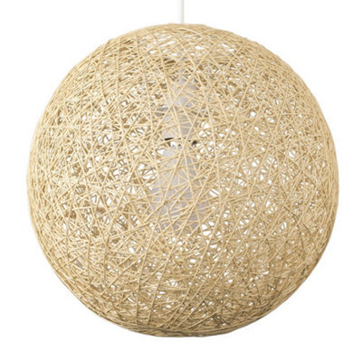 Valuelights Bjorn Natural Wicker Globe Ball Ceiling Lamp Shade (D)30Cm - image 1