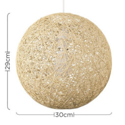 Valuelights Bjorn Natural Wicker Globe Ball Ceiling Lamp Shade (D)30Cm - thumbnail 9