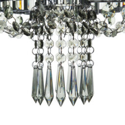 Wyld And Coco Glam Pendant Lamp Grey Metal With Acrylic Glass Droplets, 83 Cm Drop - thumbnail 5