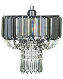 Wyld And Coco Glam Pendant Lamp Grey Metal With Acrylic Glass Droplets, 83 Cm Drop - thumbnail 1