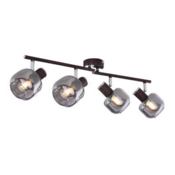 Luminosa Lighting Luminosa Pallo Ceiling Spotlight Bar Bronze Colored Smoke Glass Shade 4X E14