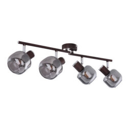 Luminosa Lighting Luminosa Pallo Ceiling Spotlight Bar Bronze Colored Smoke Glass Shade 4X E14 - thumbnail 2