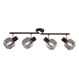 Luminosa Lighting Luminosa Pallo Ceiling Spotlight Bar Bronze Colored Smoke Glass Shade 4X E14 - thumbnail 3