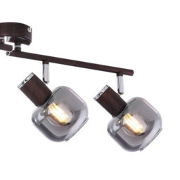 Luminosa Lighting Luminosa Pallo Ceiling Spotlight Bar Bronze Colored Smoke Glass Shade 4X E14 - thumbnail 5