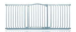 Safetots Curved Top Safety Gate, 179Cm - 188Cm, Matt Grey, Pressure Fit Stair Gate - thumbnail 1