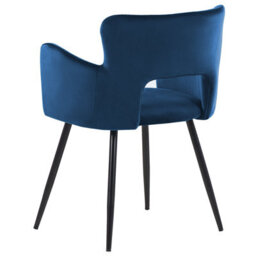 Beliani Set Of 2 Dining Chairs Sanilac Velvet Navy Blue - thumbnail 6